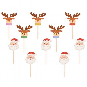 Cakepicks - Tomte och ren - 10-pack