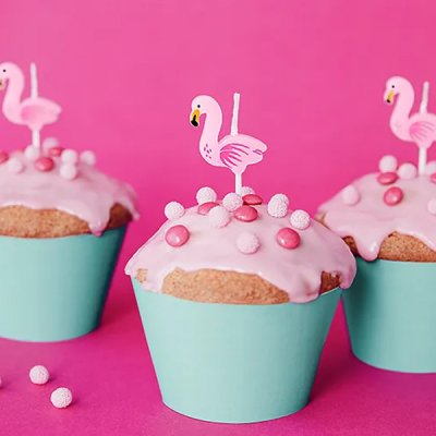 Tårtljus - Flamingos - 5-pack