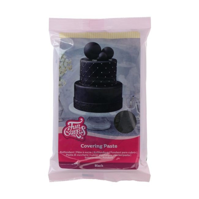 Covering Paste/Sockerpasta – Black – FunCakes – 500g – Enfärgad sugarpaste, Sugarpaste