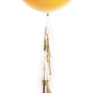 Ballongtassel - Guld/Vit