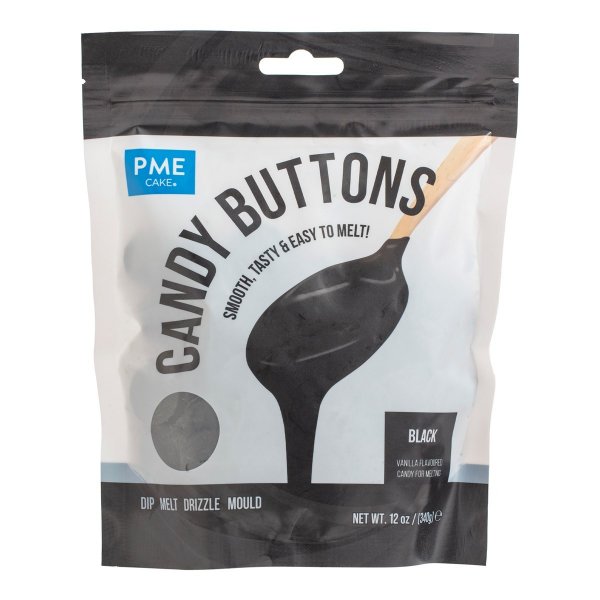 Candy Buttons - Svart - PME - 340g