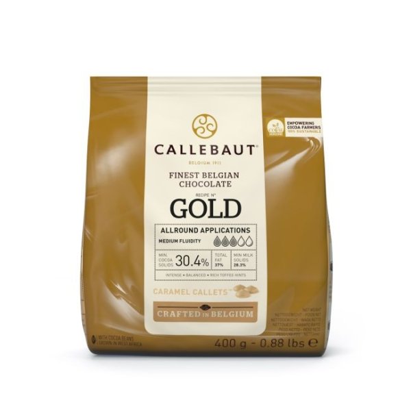 Choklad - Vit Choklad med karamell Gold - Callebaut - 400 g