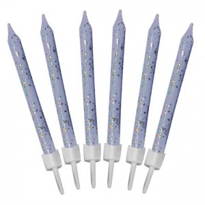 T�rtljus - Ljuslila/Glitter - 12-pack