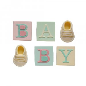 Sockerdekorationer - Baby - Mix - 6 st