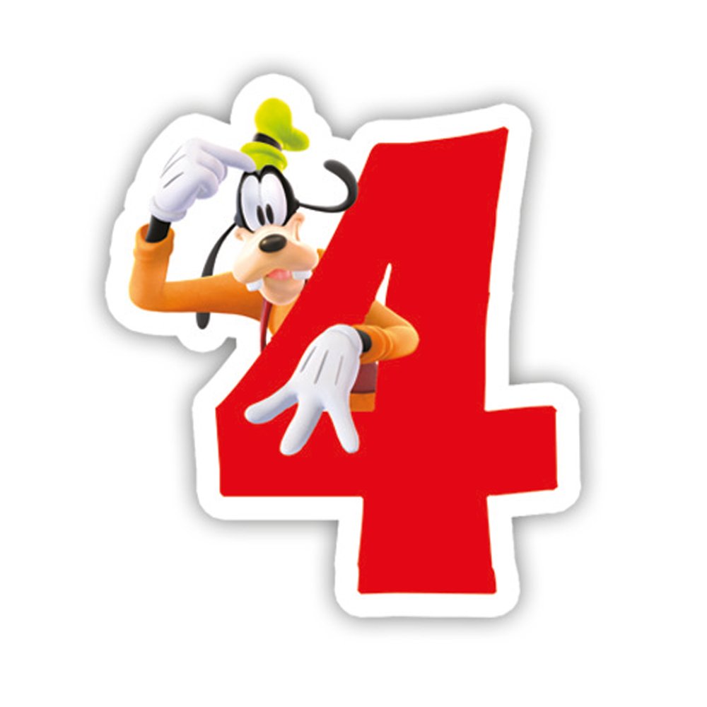 Tårtljus – Mickey Mouse – Siffra 4 – Tårtljus, Tårtdekorationer till kalas