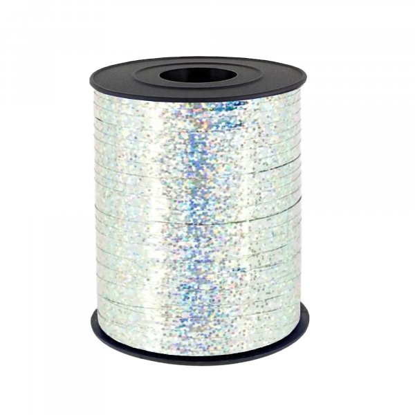 Paketsnre/ballongsnre - Holografisk silver - 225 m