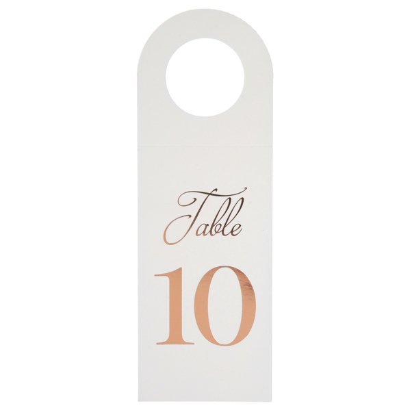 Bordsnumrering - Flaskhngare - Vit/Rosguld
