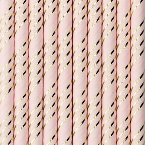 Sugrr - Stripes - Rosa/Guldmetallic - 10 st
