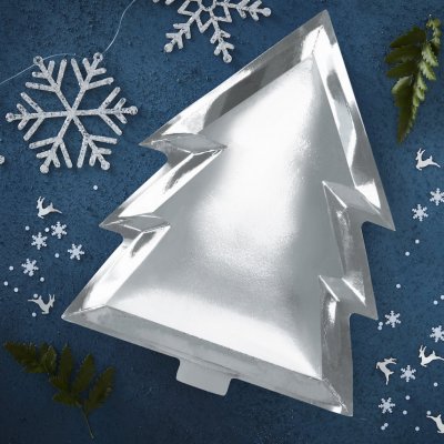 Papptallrikar - Silver Christmas - 6-pack