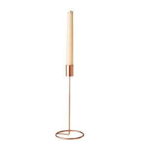Ljusstake - Ros�guld - �9,5 x 23 cm