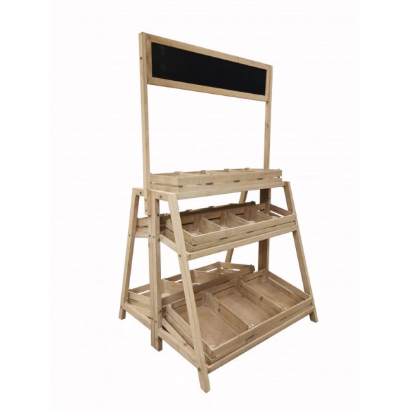 Dubbelsidig buffhylla - Tr - 74 x 69 x 129,5 cm