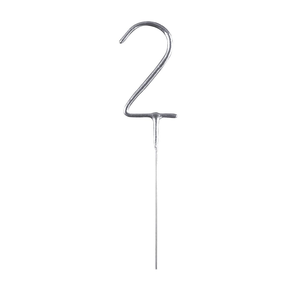 Tomtebloss - Siffra - Silver - Siffra: 2 - Tomtebloss & Isfacklor, Cake Toppers