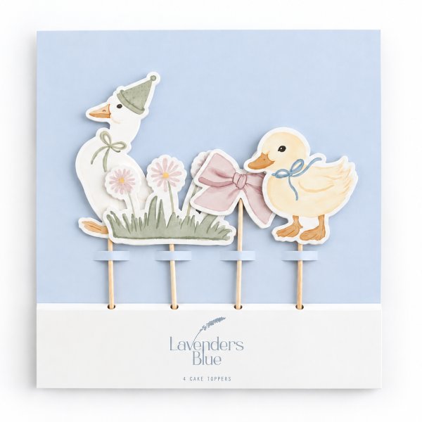 Cake picks - Birthday Duck - Lavenders Blue - 4-pack