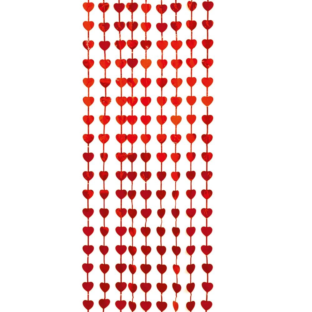 Draperi – Hjärtan – Röd – 100×200 cm – Draperier, Hängande dekorationer