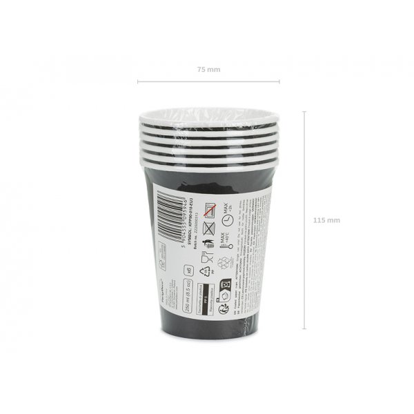 Pappersmugg - Svart - 250ml