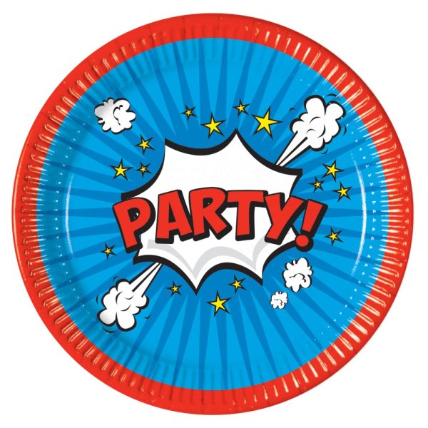 Papptallrikar - Boom Party - 23 cm - 8-pack