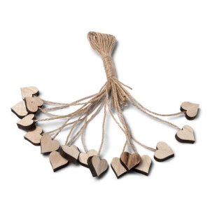 Dekorationshj�rtan - Tr� - 16-pack
