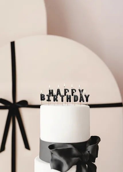 Tårtljus - Happy Birthday - Svart Tårtljus - Happy Birthday - Svart