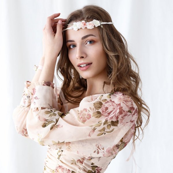 Blomsterkrans - Bohem - Peach