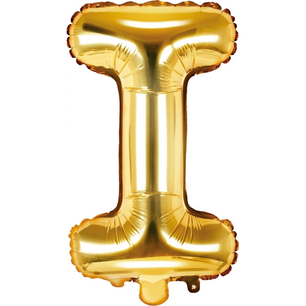 Bokstavsballonger – Guld – 35 cm – Bokstav: I – Bokstavsballonger, Ballonger