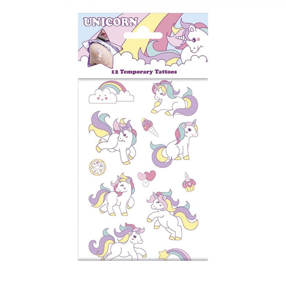 Tatueringar – Unicorn/enhörningar – 12 st tatueringar – Småsaker till Fiskedamm, Fiskedamm