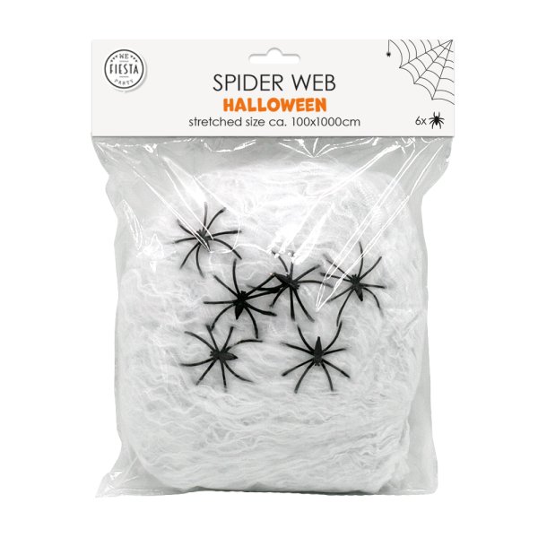 Spindeln�t - Vitt - Halloween - ca 100 x 1000 cm