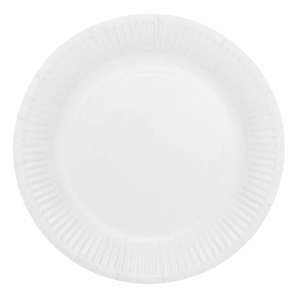 Papptallrikar - Vita - 23 cm - 8-pack