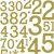Glitterstickers - guld - siffror - 10x24 cm - 2 ark