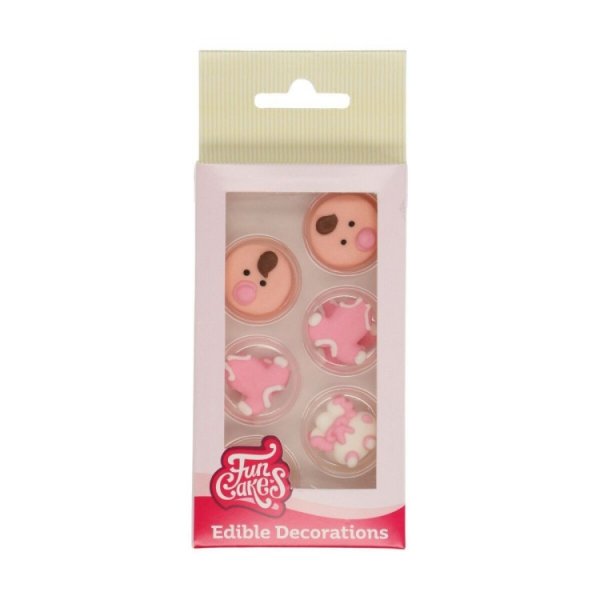 Sockerdekorationer Baby Rosa