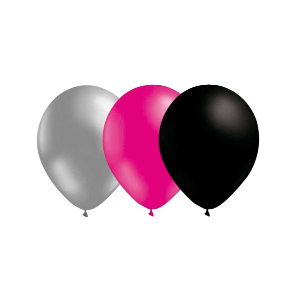Ballonger - Mix - Silver/Magenta/Svart - 15-pack Ballonger - Mix - Silver/Magenta/Svart - 15-pack