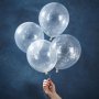 Konfettiballonger - Glitter - Silver - 5-pack