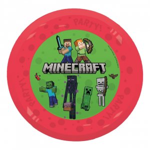 �teranv�ndbara plasttallrikar - Minecraft - 21 cm - 4-pack