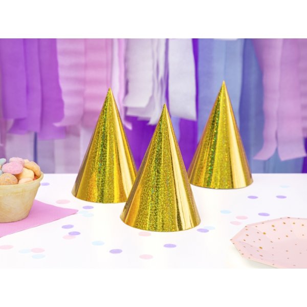 Partyhattar - Holographic - Guld - 6-pack Partyhattar - Holographic - Guld - 6-pack