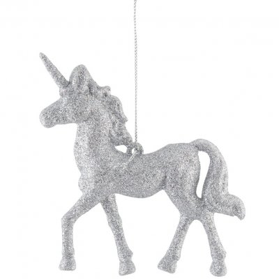 Julgranskula - Silverglitter - Unicorn