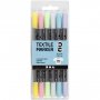 Textilpennor - 6-pack - Pastell