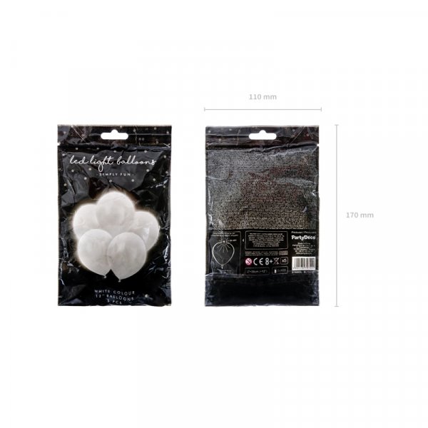 LED-ballonger - Vita - 5-pack