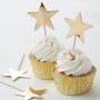 Cake Picks - Metallic Star - Guld - 10-pack