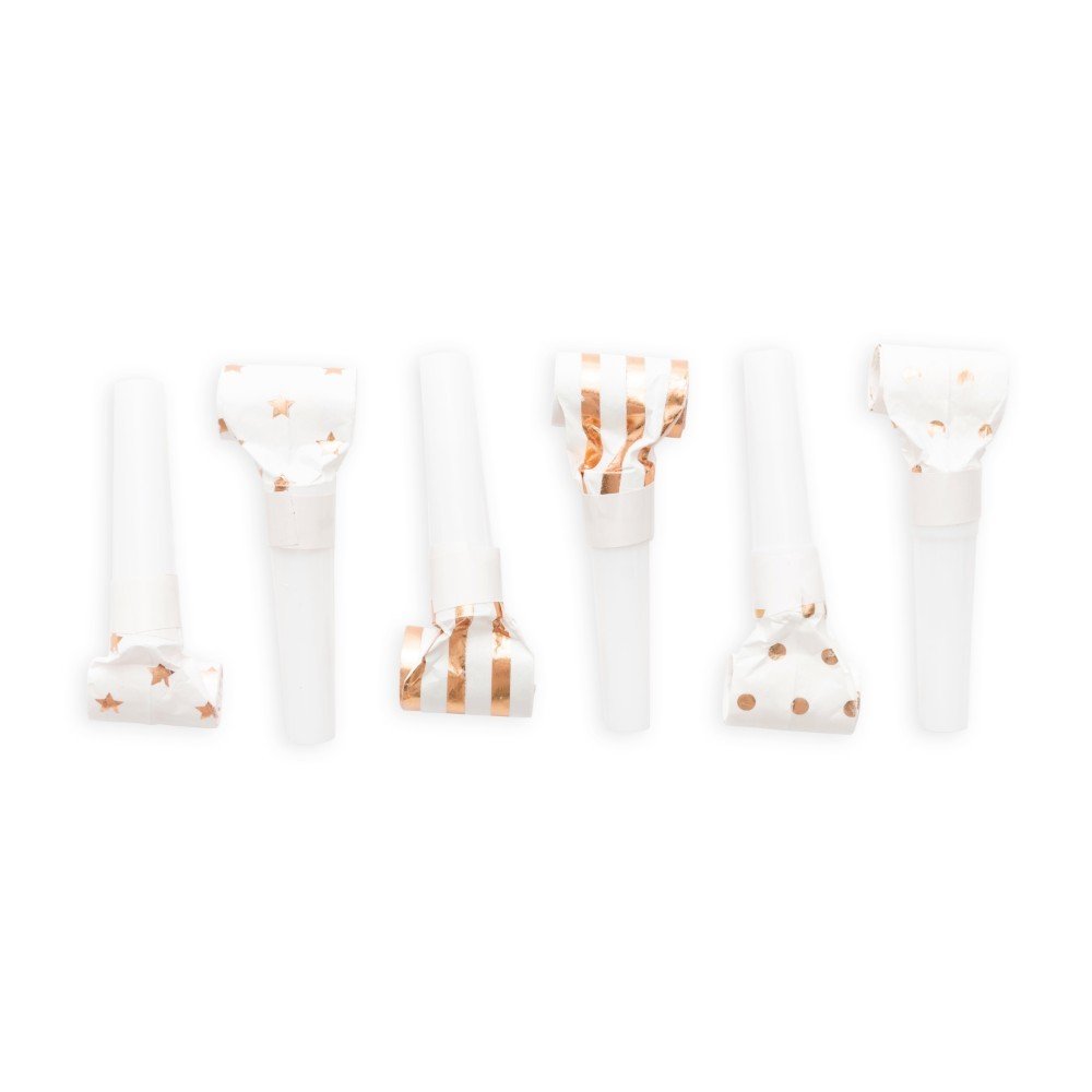 Blåsormar - Roséguld - 6-pack - Partyhattar