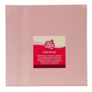 T�rtbricka Tjock - Rosa pastell - Fyrkantig - 25 x 25 cm - FunCakes