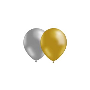 Ballonger - Mix - Silver/Guld - 10-pack