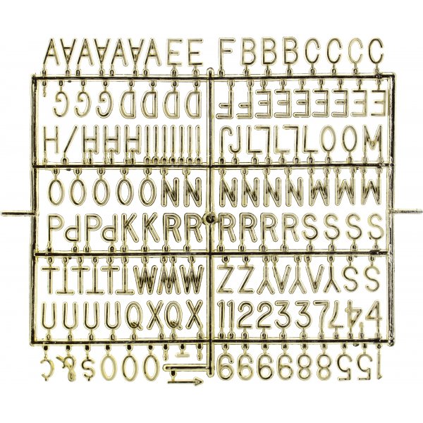 Bokstavstavla - Hjrta - Vit/Guld