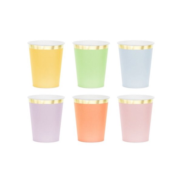 Pappersmuggar Pastell, 6-pack