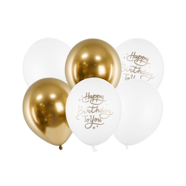 Ballonger Happy Birthday Guldmix