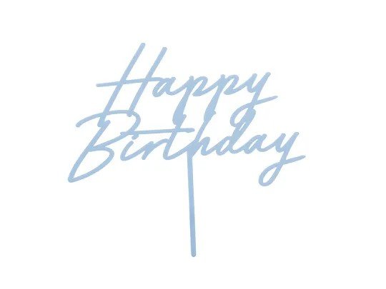 Cake Topper - Happy Birthday - Akryl - Ljusbl�