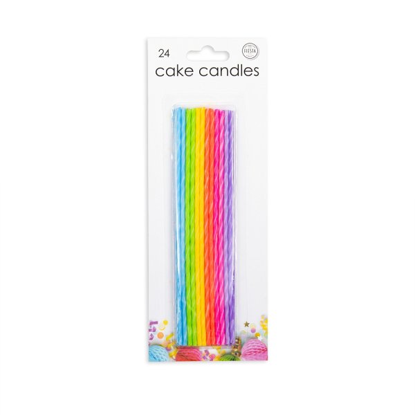 T�rtljus - Flerf�rgade - Extra l�nga - 24-pack