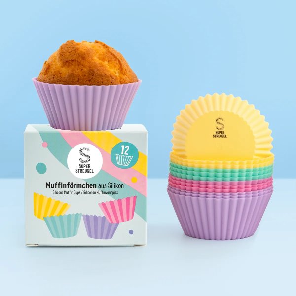 Silikonform - Muffinsformar - Super Streussel - Mixade färger - 12 st Silikonform - Muffinsformar - Super Streussel - Mixade färger - 12 st