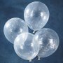 Konfettiballonger - Glitter - Silver - 5-pack