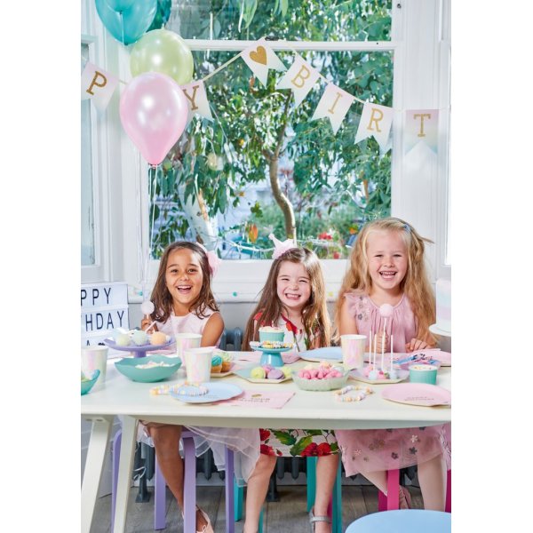 Papptallrikar - Ballong - Rosa - 12-pack