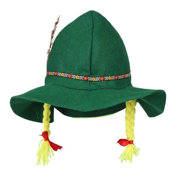 Hatt med flätor - Oktoberfest - Grön Hatt med flätor - Oktoberfest - Grön