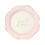 Papptallrikar - Sweet Baby - Rosa/Guld - 10-pack